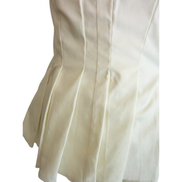 Reformation Ashlyn Top White Pleated Tube Top 2 White Ivory Beau Cocktail Party - Picture 4 of 7